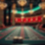 A detailed view of a baccarat table setup