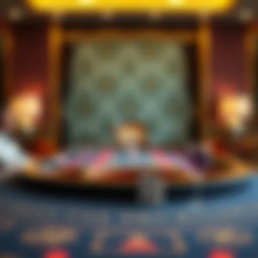 Elegant baccarat table setup