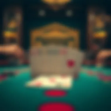 Illustration of blackjack cards arranged strategically on a table