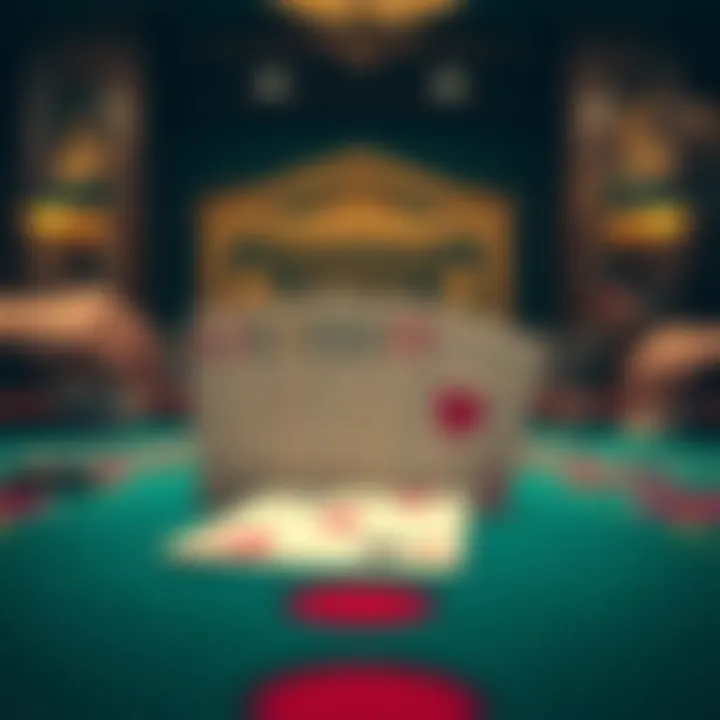 Illustration of blackjack cards arranged strategically on a table