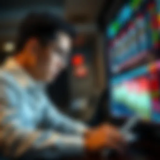 Illustration of a bookmaker analyzing data
