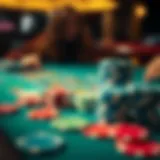 Casino chips stacked on a gaming table