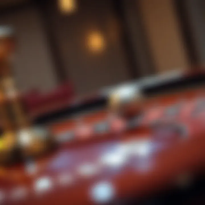 A roulette wheel in action with a ball spinning