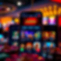 User interface of a casino game app showcasing various gaming options