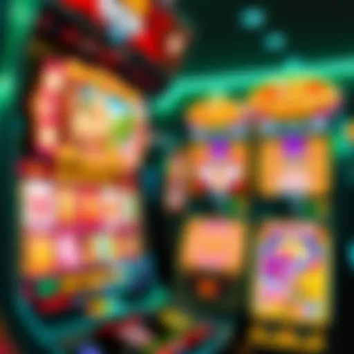 An intricately designed casino slot machine showcasing its vibrant graphics and themes
