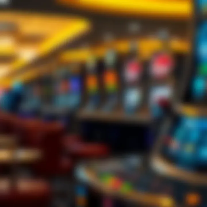 Variety of slot machine types in a casino