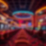 A futuristic casino environment showcasing cryptocurrency gaming