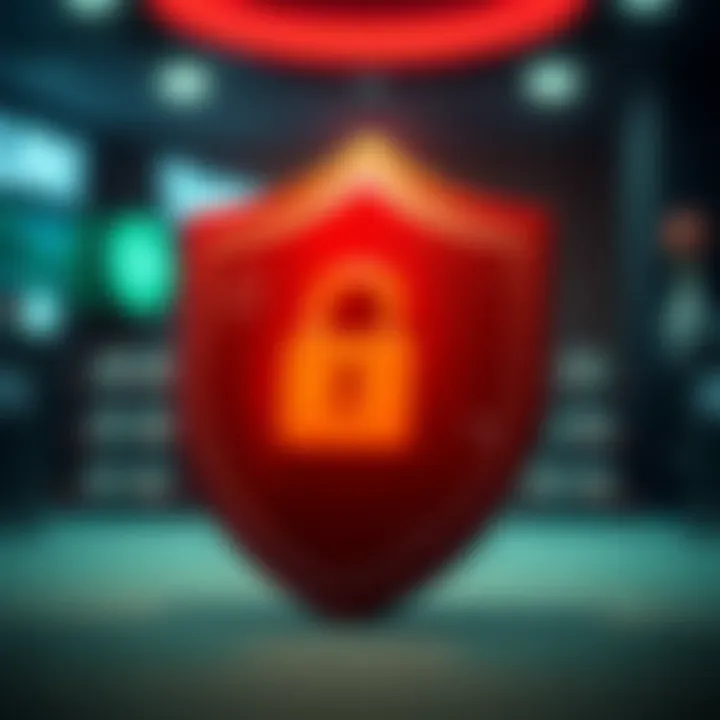 A secure shield symbolizing cybersecurity in online casinos
