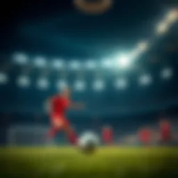 Conceptual illustration of international football betting