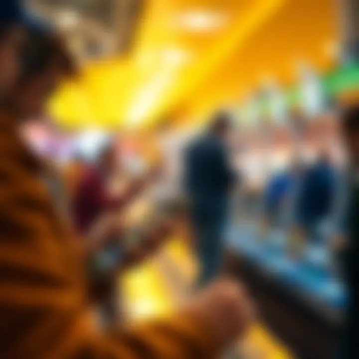 User engaging with mobile betting app