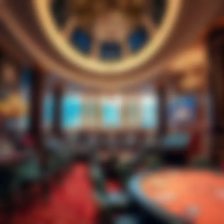 Glamorous Interior of Monaco Casino Luxurious interior of the casino with glamorous decor