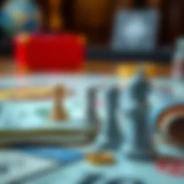 Monopoly Game Pieces and Cash A close-up of Monopoly game pieces and cash representing the economic aspects.