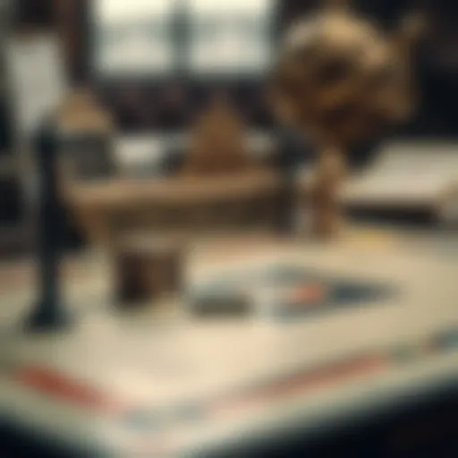 A vintage Monopoly game board showcasing its historical design.