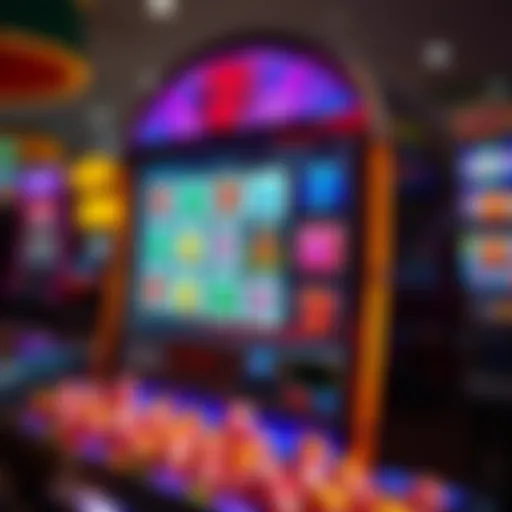 High-tech slot machine interface showcasing advanced features