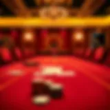 Elegant baccarat table with cards and chips