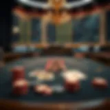 An elegant online blackjack table with cards and chips
