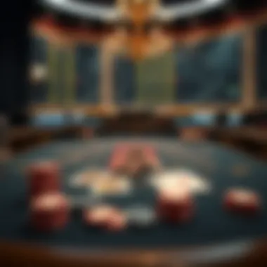 An elegant online blackjack table with cards and chips