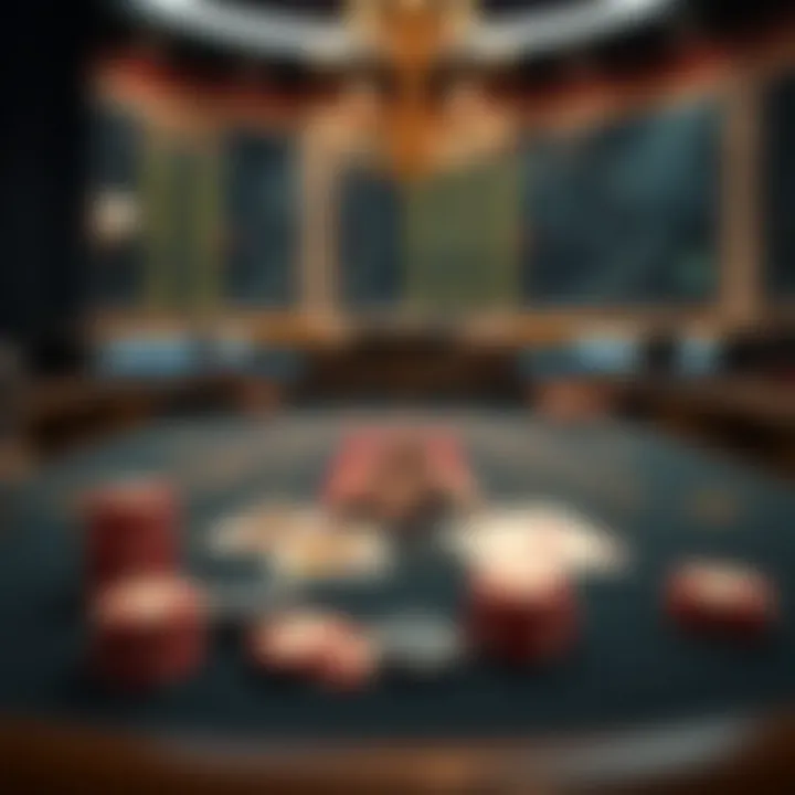 An elegant online blackjack table with cards and chips