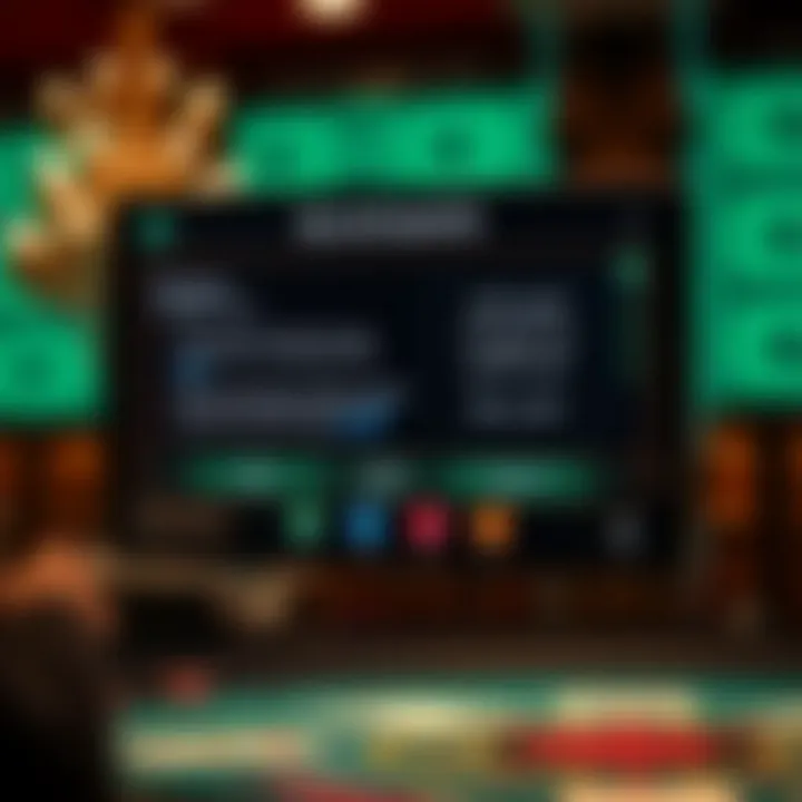 A screen displaying online blackjack rules and tips