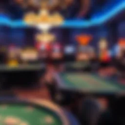A virtual casino layout showcasing various gaming tables