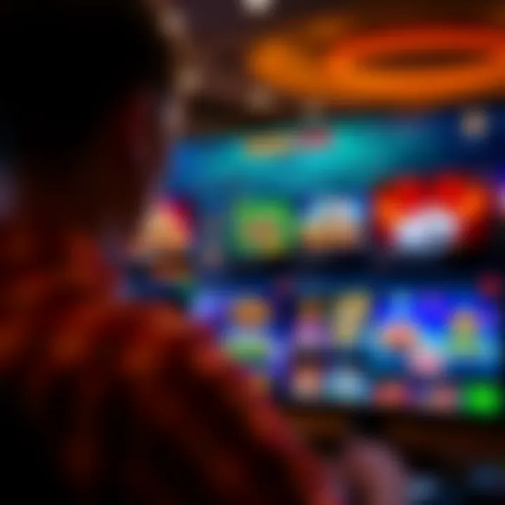A vibrant online casino interface showcasing various games