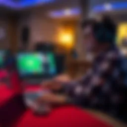 Strategic gaming session on a laptop