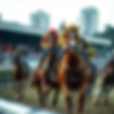 Thoroughbred racing horses in action