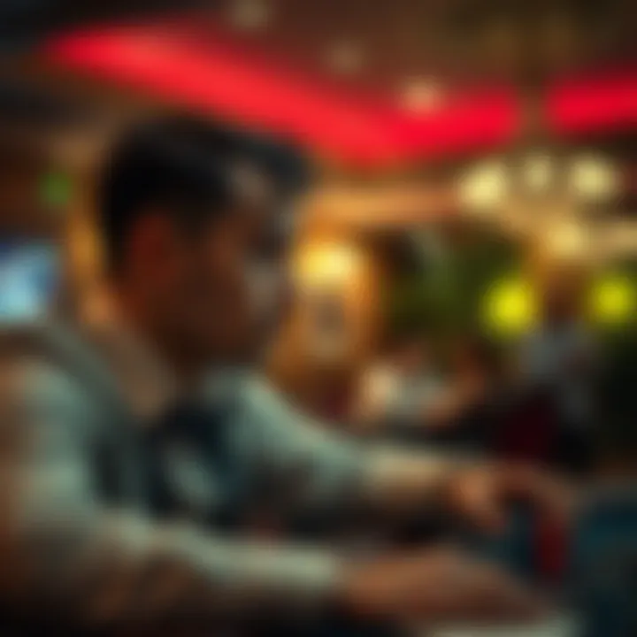 A calm and focused player contemplating a bet