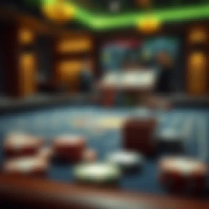 A strategic betting layout with chips