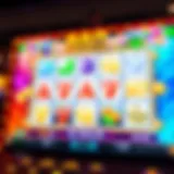 A vibrant online slot game interface showcasing colorful symbols and features