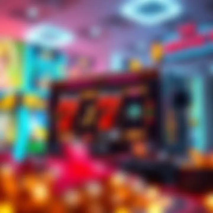Showcasing online slot games with vibrant graphics