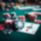 Illustration of poker chips and cards on a table