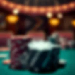 Illustration of poker chips stacked on a table