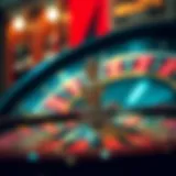 A roulette wheel with vibrant colors and numbered slots