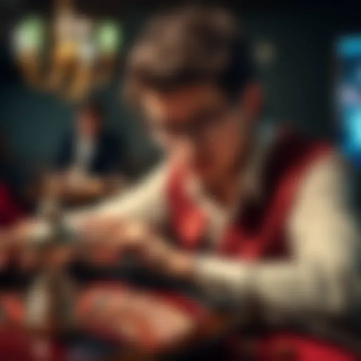 A strategic player analyzing betting options