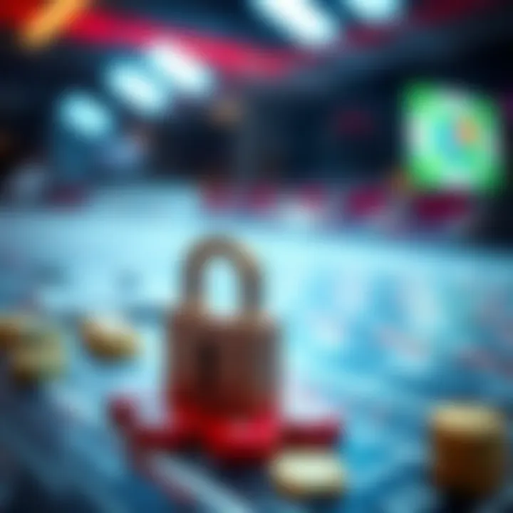 Visual representation of data encryption in online gambling