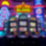 A vibrant illustration showcasing various slot machine designs