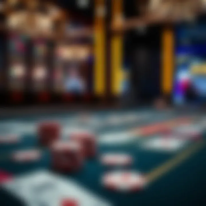 Strategic Casino Gameplay A strategic gaming table with virtual cards and chips