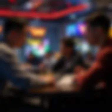 Gamers engaged in a strategic discussion