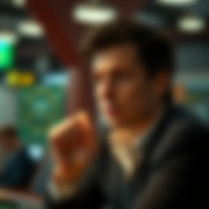 A thoughtful individual contemplating betting strategies