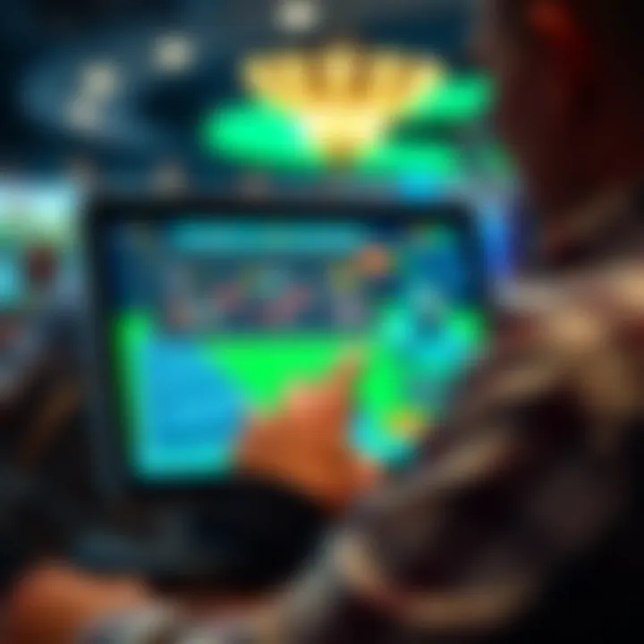 A user engaging with an online casino platform on a digital device