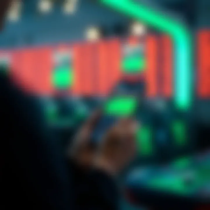 User engaging with a betting app on a smartphone