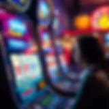 A close-up view of a video poker machine showcasing the vibrant interface.
