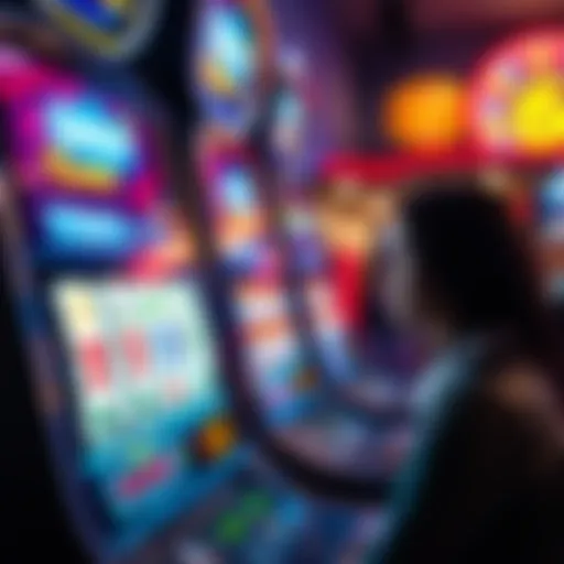 A close-up view of a video poker machine showcasing the vibrant interface.